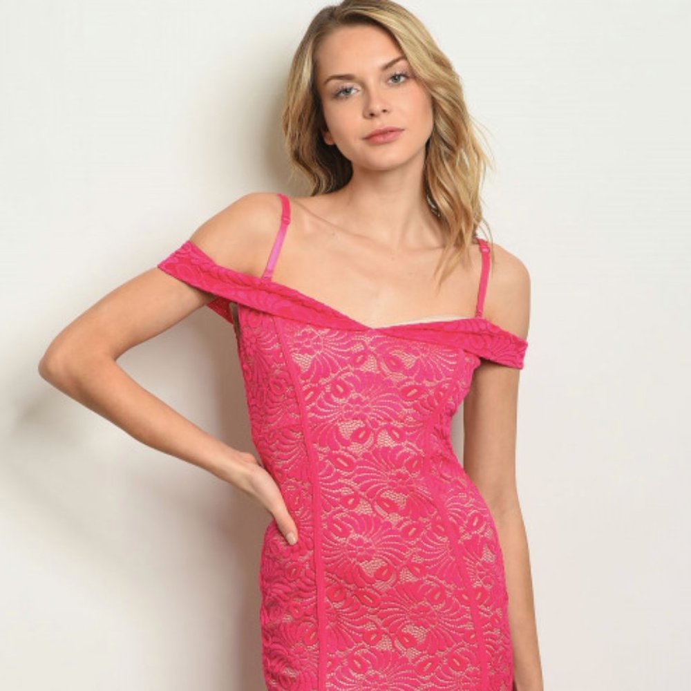 Pink/Fuschia Lace Mermaid Dress